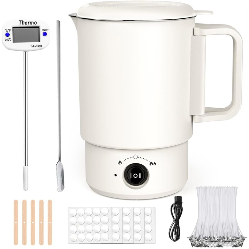 Diy Kit Elektronik - A47U Elektrischer Wachsschmelztopf-Set mit Thermometer, 800
