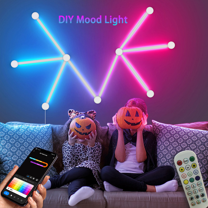 Diy Lamp Electronics - Intelligente RGB-Wandleuchte, Bluetooth-APP-Verbindung, LED-Lichtleiste für Musikpartys,