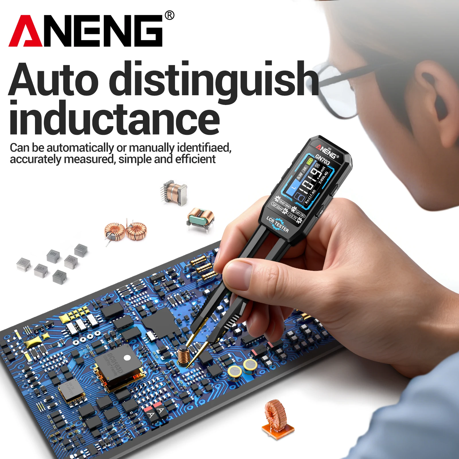 Logic Analyzer Usb - ANENG GN703 USB-Aufladbares Tragbares Digitales LCR-Bridgemeter