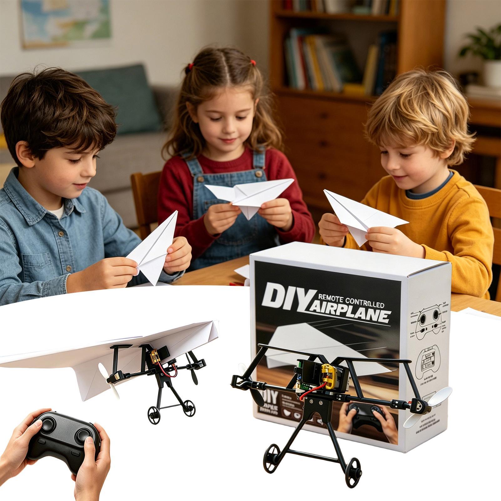 Diy Kit Elektronik - DIY RC Papierflugzeug-Bausatz Flugzeugspielzeug mit Gyro-Stabilisator