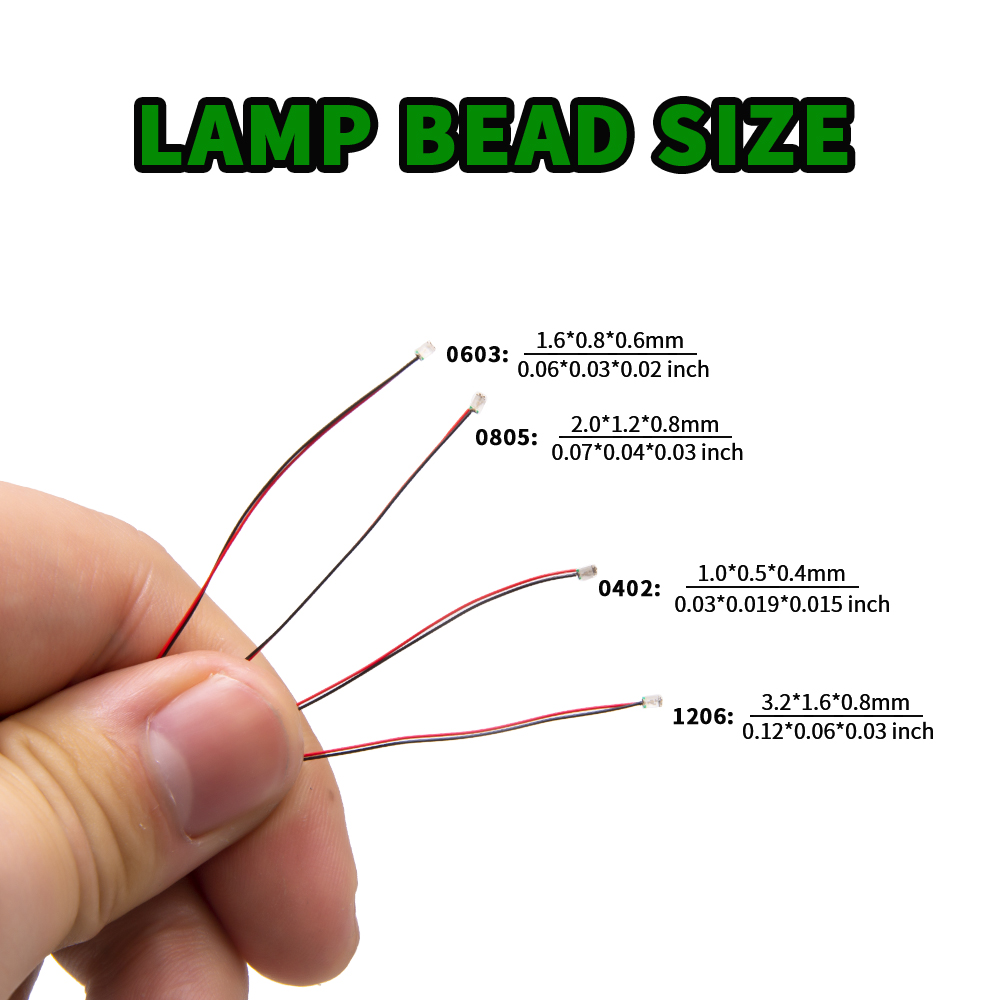 Diy Electronics Gadget - 10 Stück/Set Micro-LED-Lampenchips 3V Vorgelötet 0402