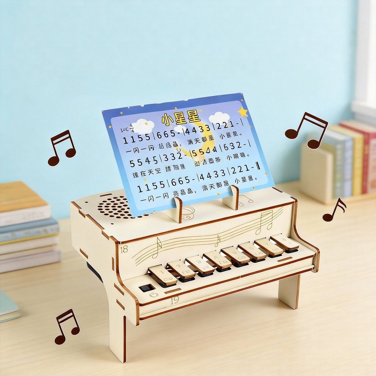 Diy Electronics Gadget - DIY Holz-Elektronisches Klaviermodell STEM-Bausatz Physik-Sound-Experiment Lehrhilfe